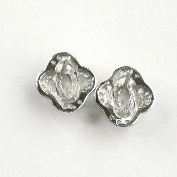 Diamonelle Sterling Silver CZ Love Knot Stud Earrings - Picture 2 of 7